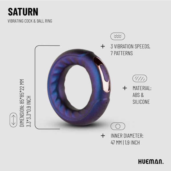 Hueman Saturn Vibrating Cock &amp; Ball Ring